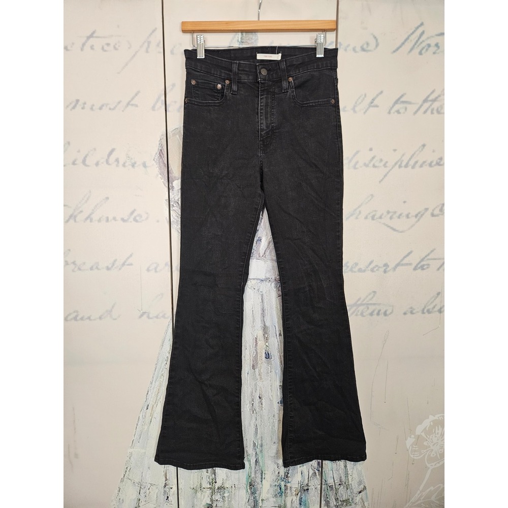 Levis 726 High Rise Flare Jeans 28 Black Slim Fit Stretch Denim Boho Retro 70s‎
